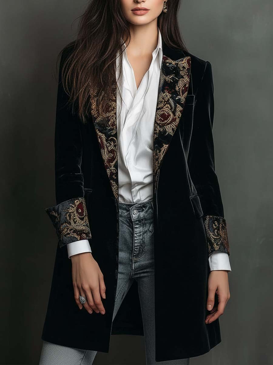 Josephine | Blazer Slim Fit Stampa Barocca