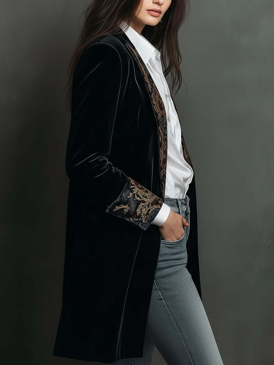 Josephine | Blazer Slim Fit Stampa Barocca