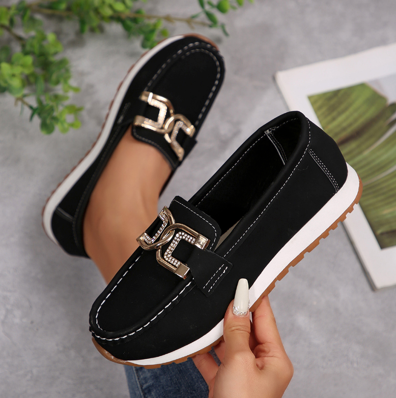 Erminia | Mocassino Chic con Fibbia Gioiello