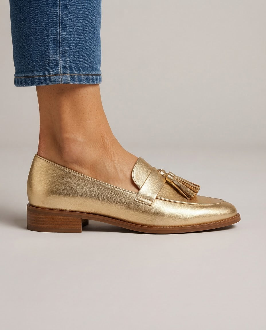 Dorotea | Mocassino Oro con Nappine