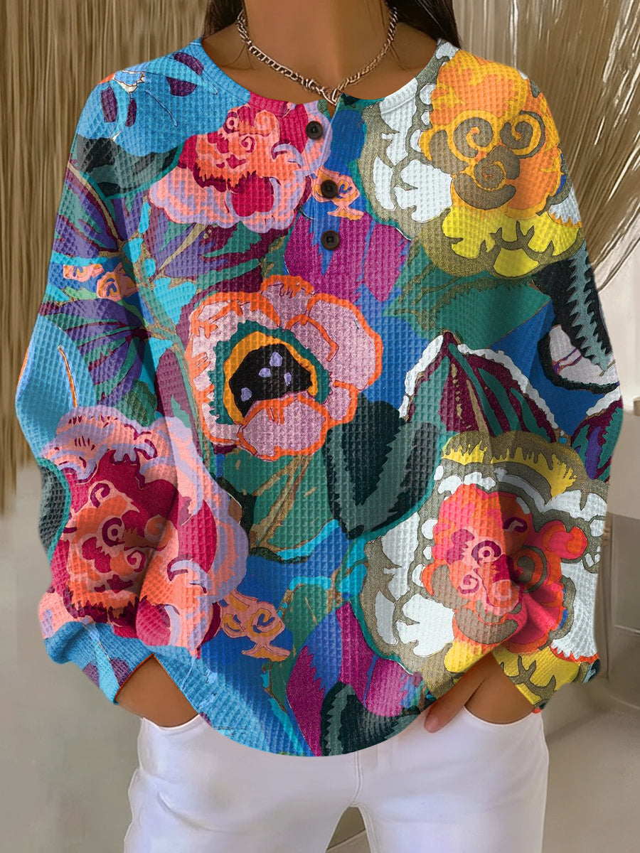 Ida | Maglione con Grandi Fiori Colorati