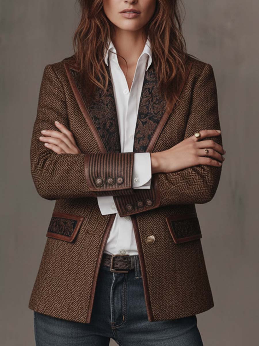 Arabella | Blazer a Pannelli Chevron