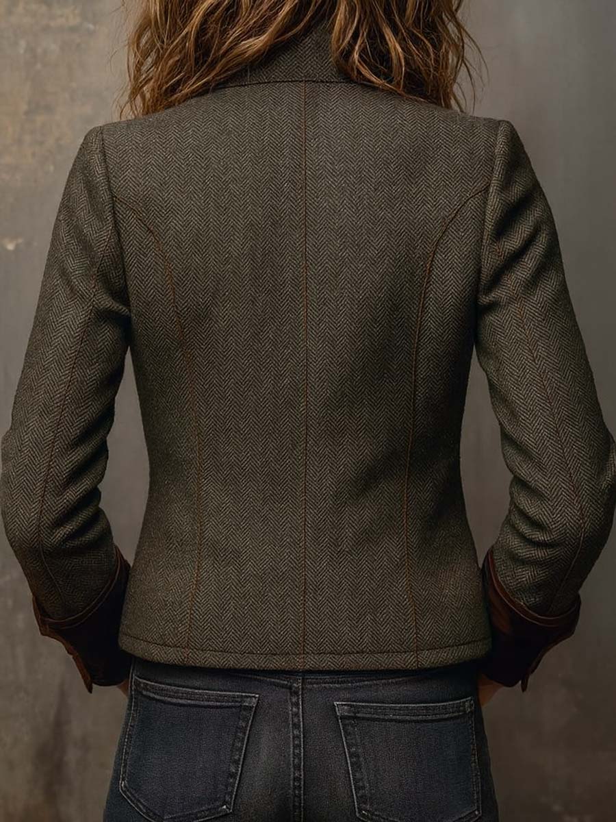 Vivienne | Blazer a Righe con Bordo Contrastante