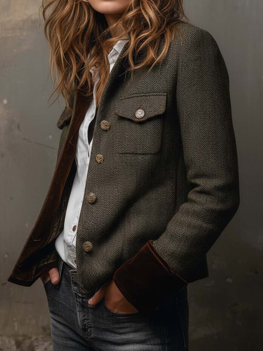 Vivienne | Blazer a Righe con Bordo Contrastante