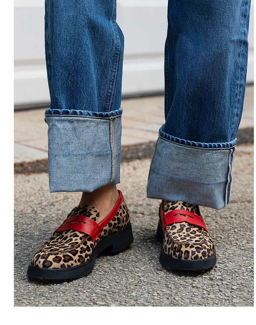 Rita | Mocassino Leopardato con Dettagli Rossi