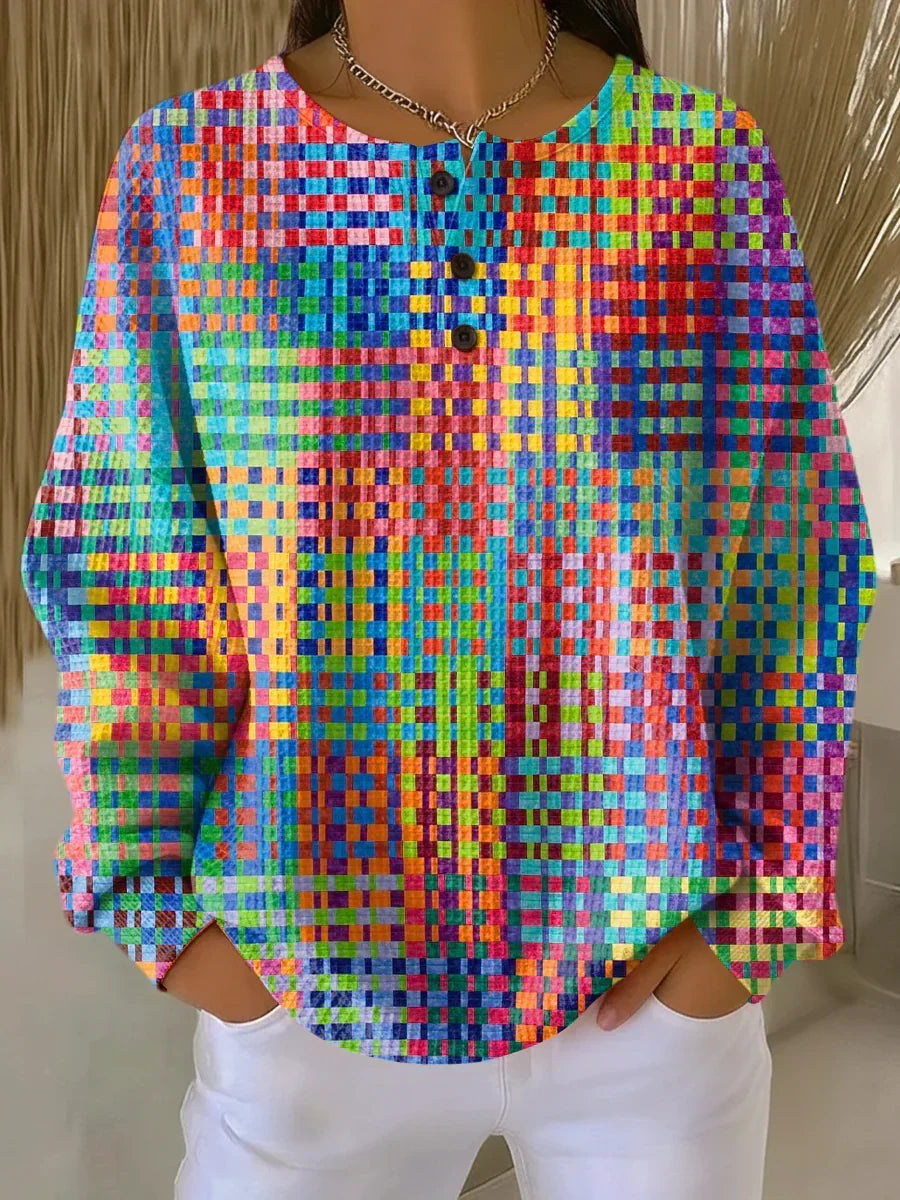 Rosa | Maglione a Quadri Multicolore