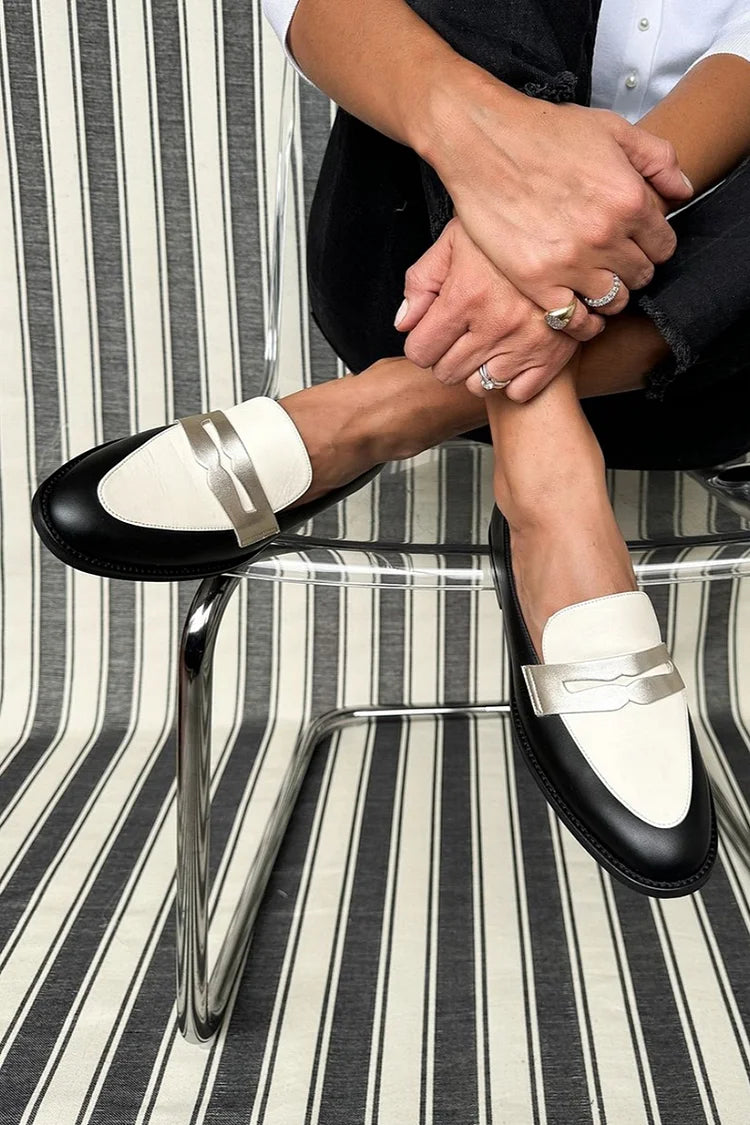 Letizia | Mocassino Bianco e Nero