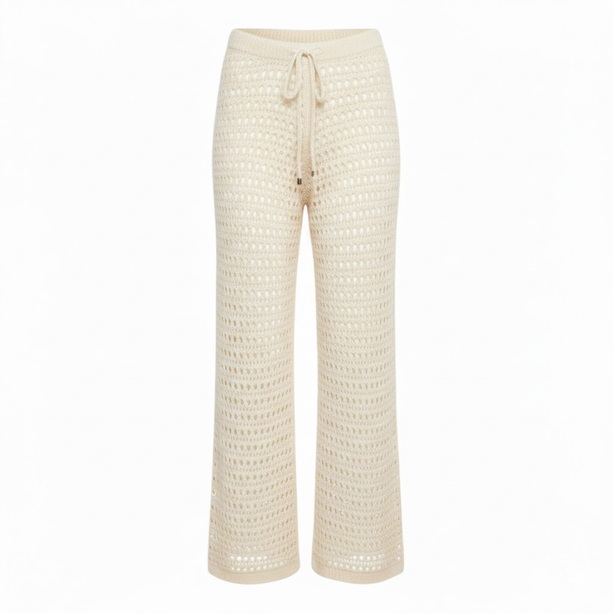 Pantalone da Spiaggia in Maglia Traforata da Donna con Vita Elastica