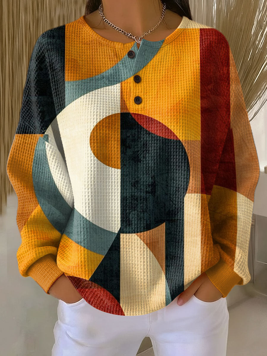 Lærke | Maglione Geometrico Arancione e Blu