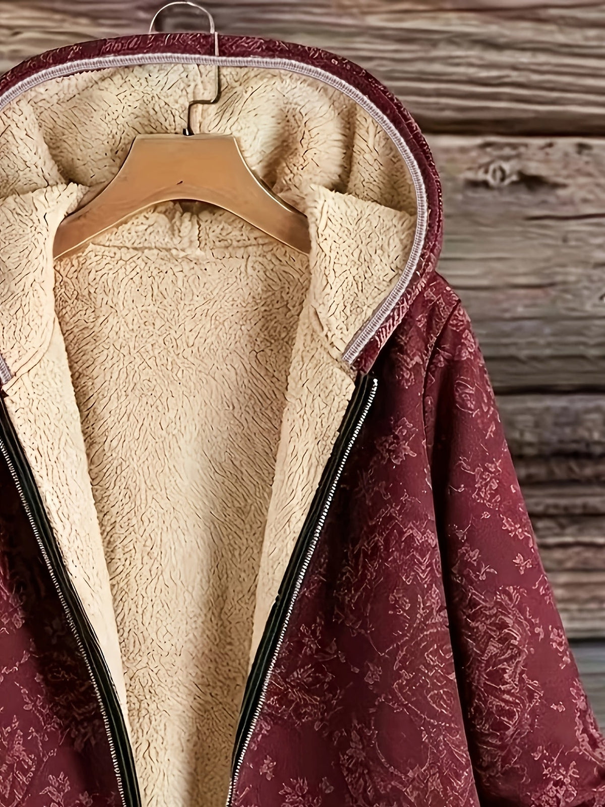 Rosemary | Cappotto Floreale con Cappuccio e Pile
