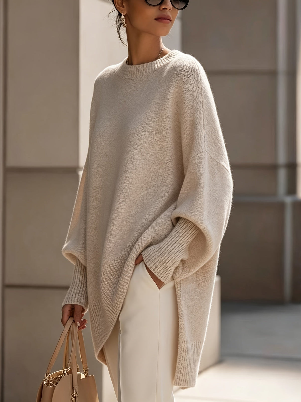 Maris | Maglione Oversize con Orlo Asimmetrico