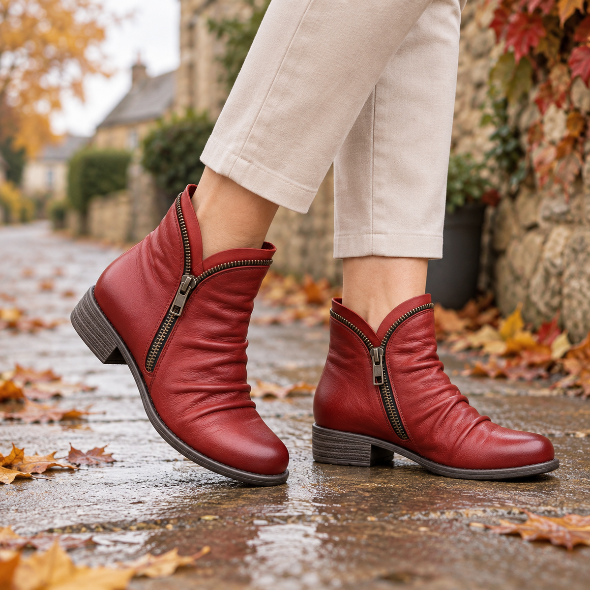 Melinda | Stivaletti arricciati con zip