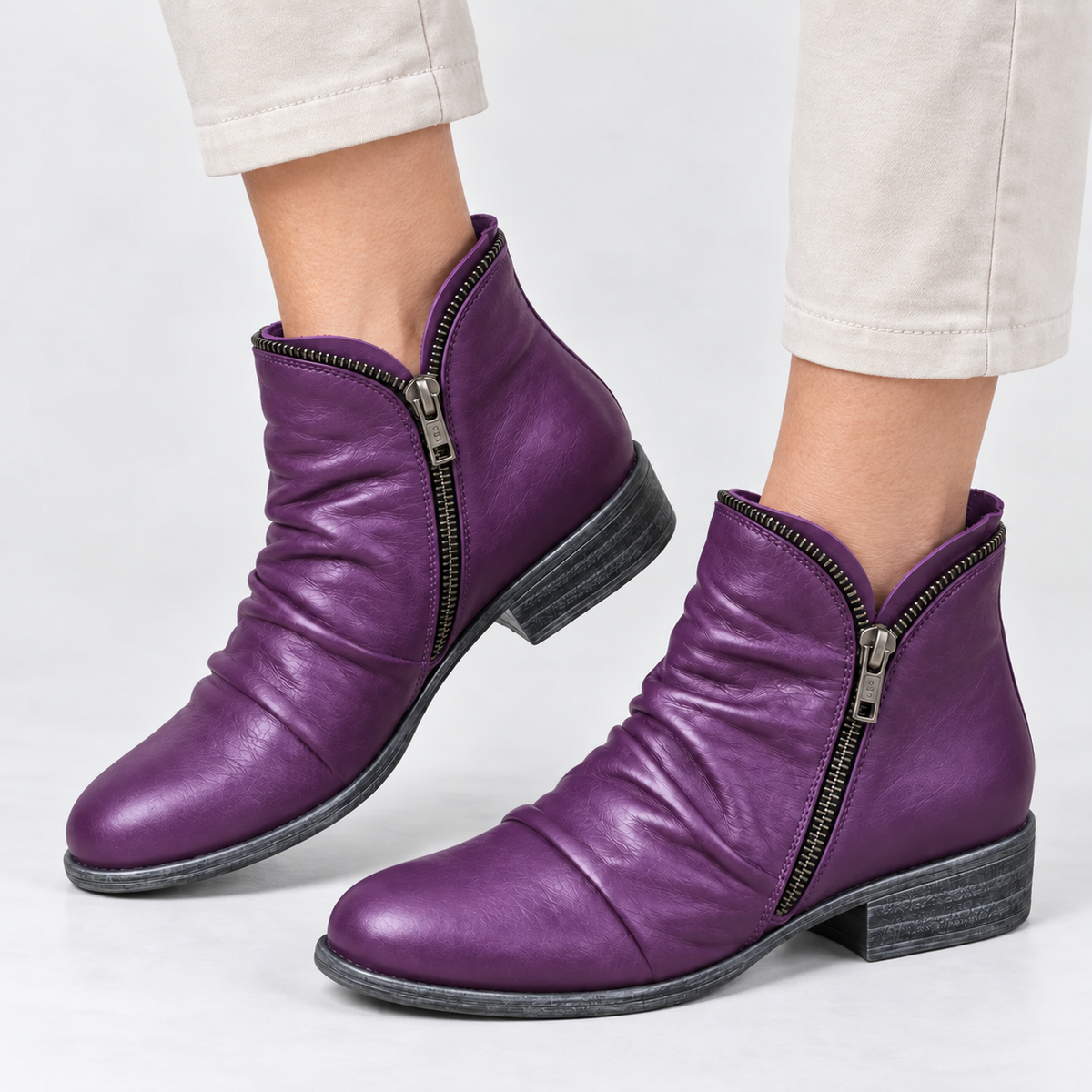 Melinda | Stivaletti arricciati con zip