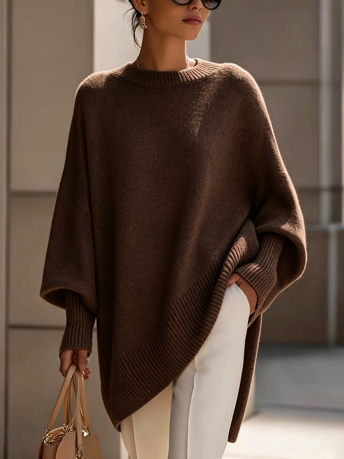 Maris | Maglione Oversize con Orlo Asimmetrico