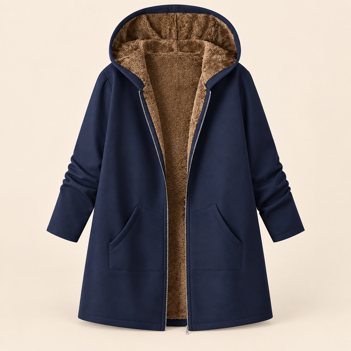 Evelyn | Cappotto con Cappuccio Foderato in Sherpa