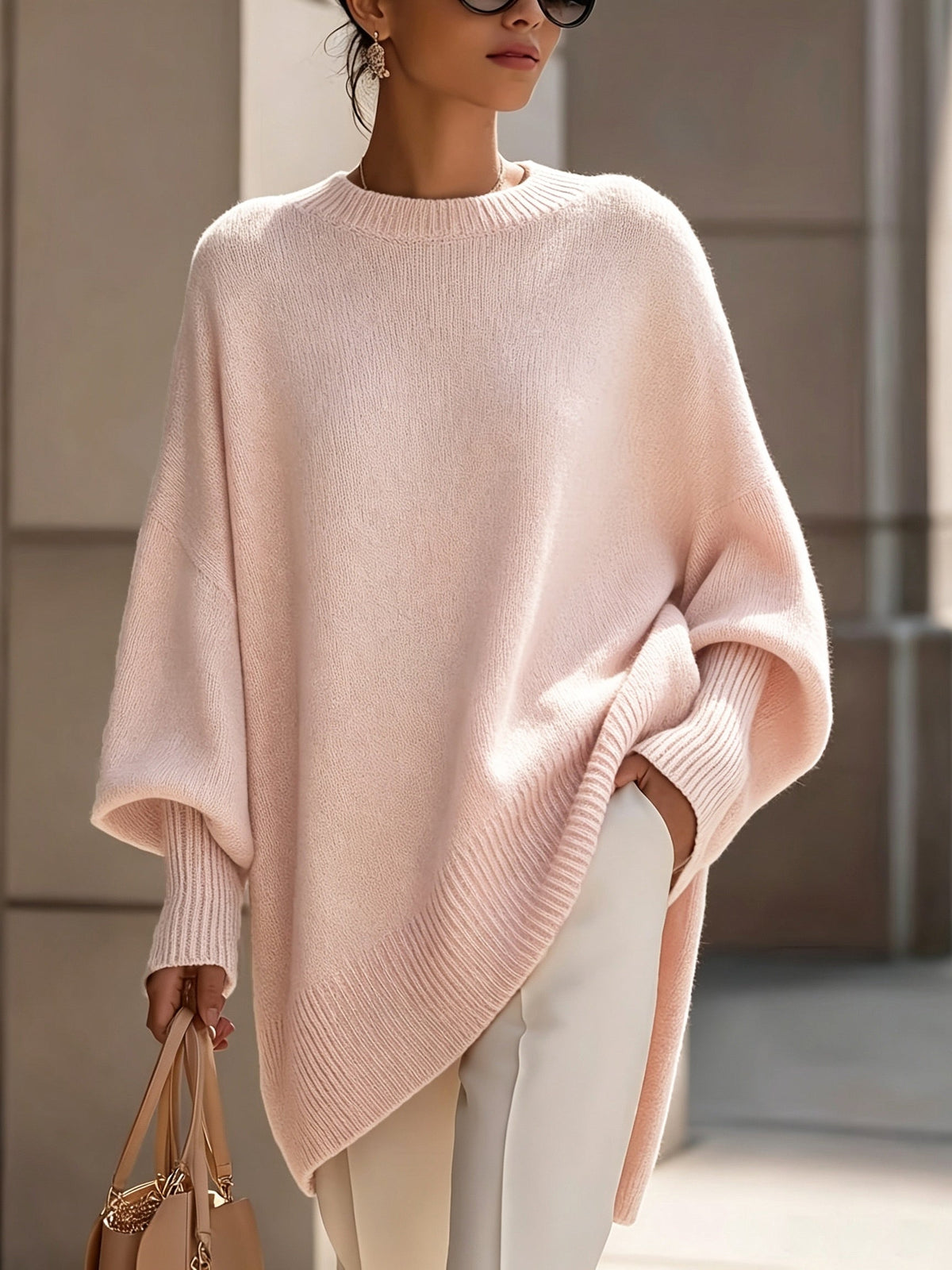 Maris | Maglione Oversize con Orlo Asimmetrico
