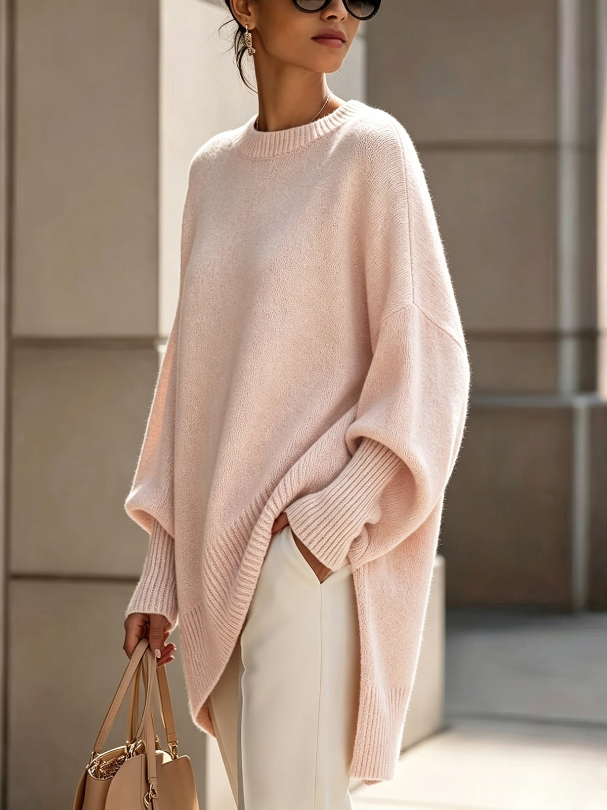 Maris | Maglione Oversize con Orlo Asimmetrico