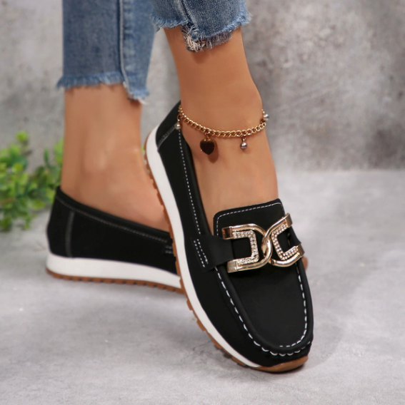 Erminia | Mocassino Chic con Fibbia Gioiello