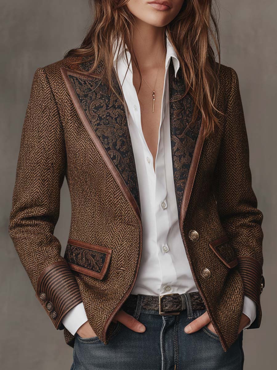Arabella | Blazer a Pannelli Chevron