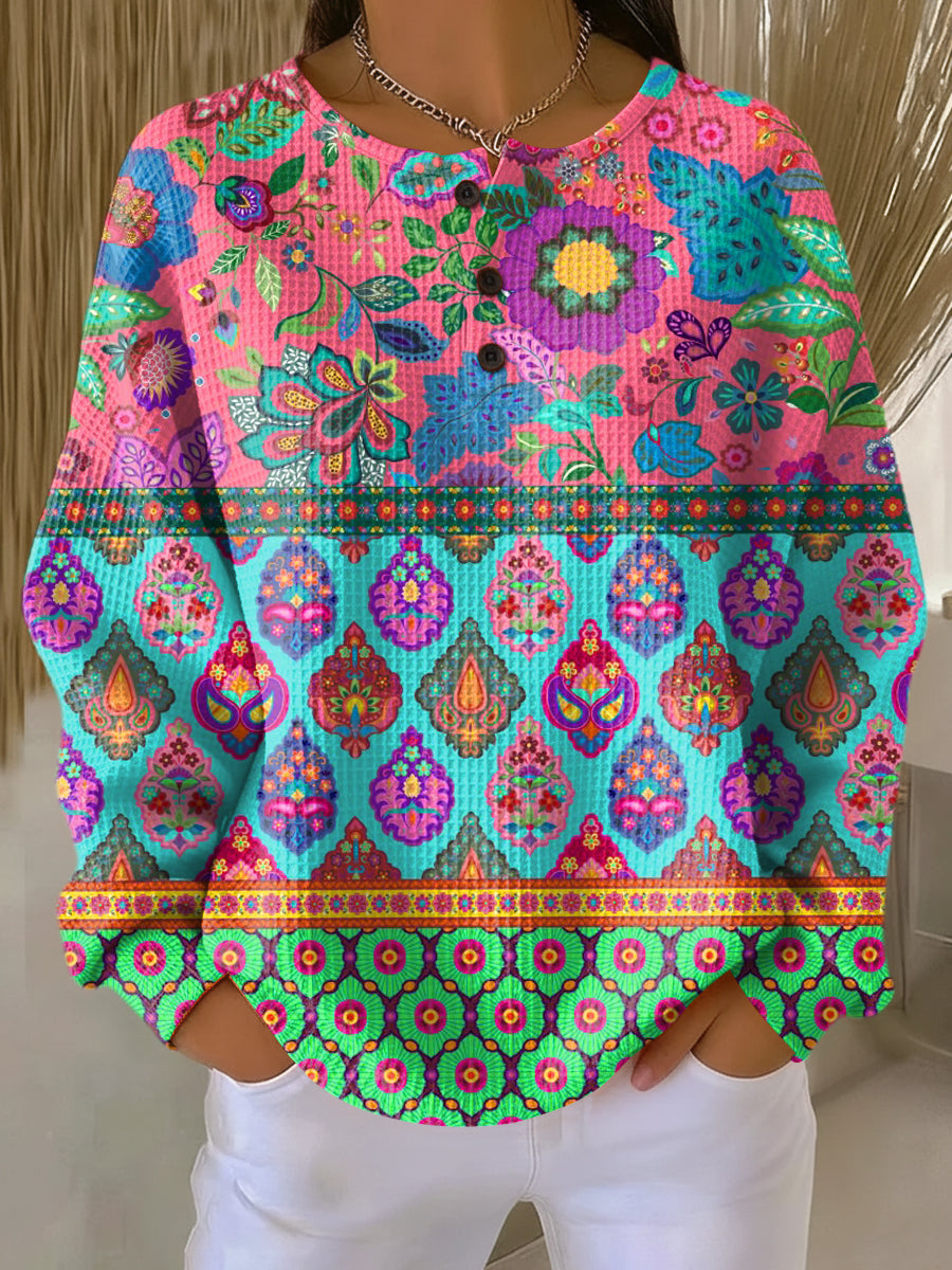 Sign | Maglione con Fasce Etniche a Fiori