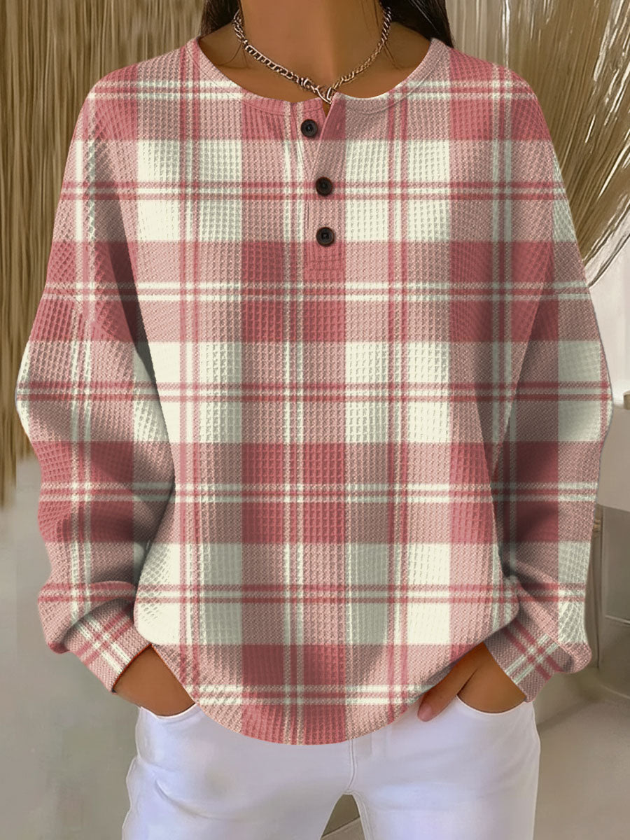 Emilie | Maglione a Quadri Rosa