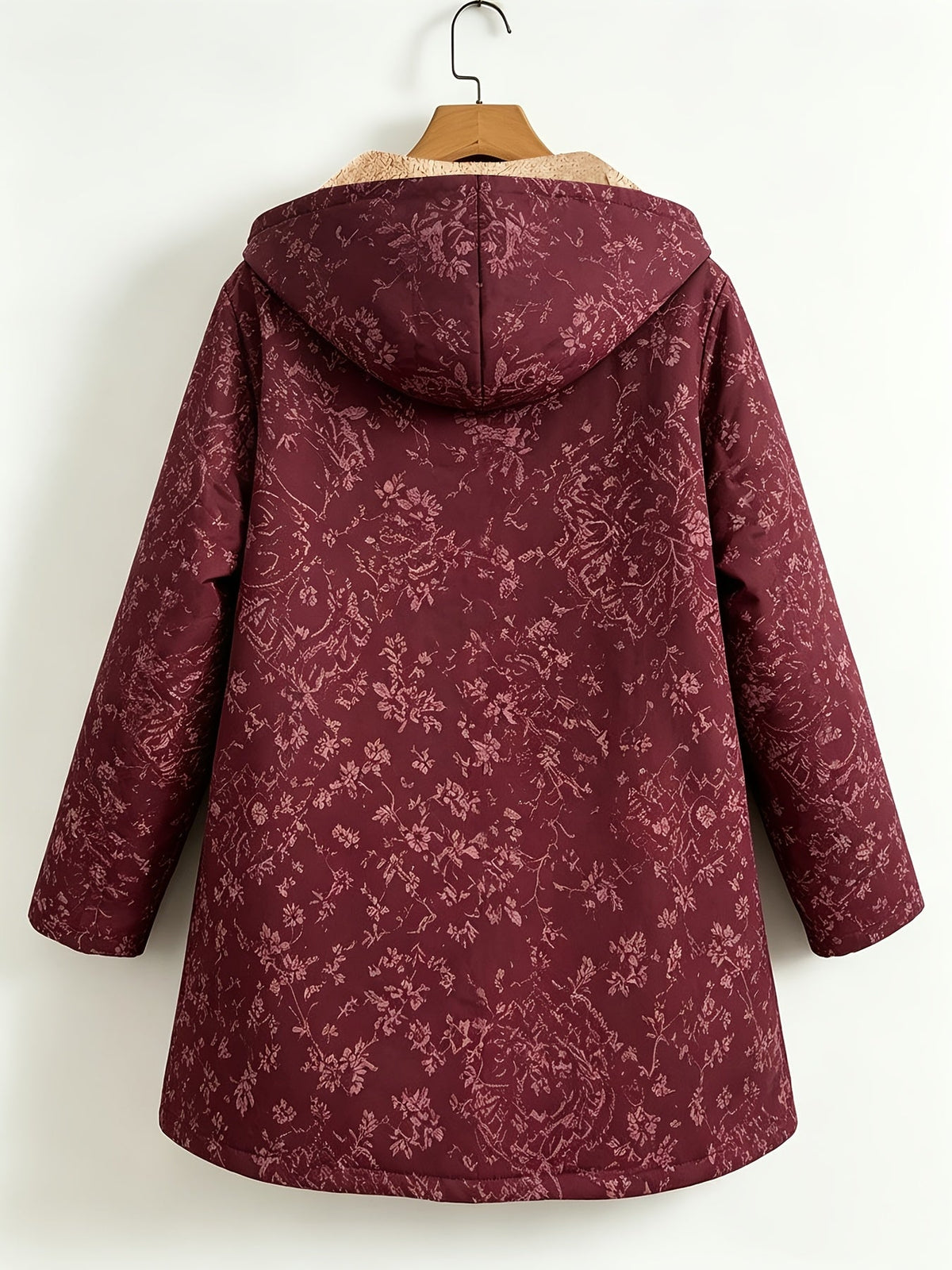 Rosemary | Cappotto Floreale con Cappuccio e Pile