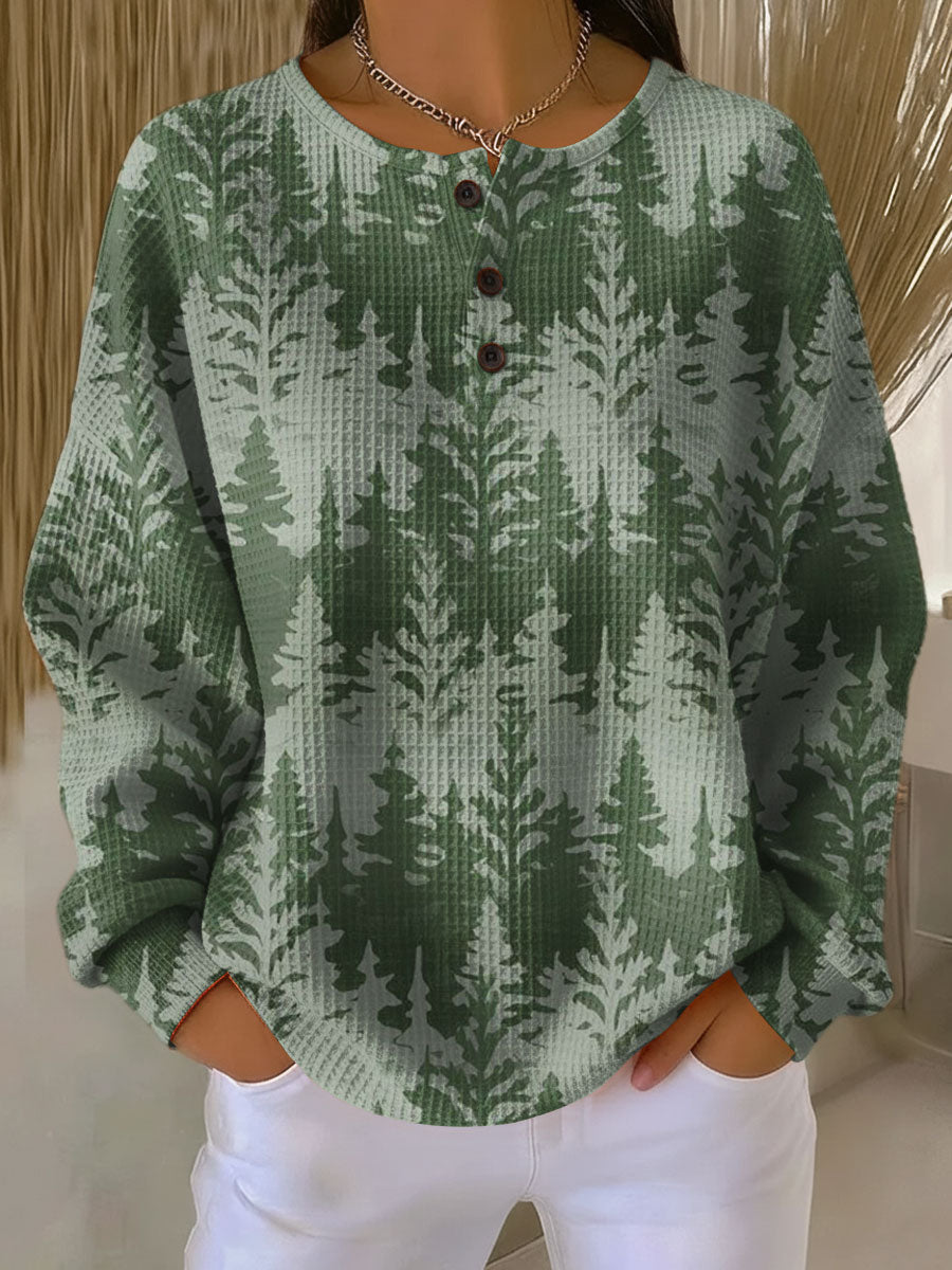 Inga | Maglione Verde con Bosco di Abeti
