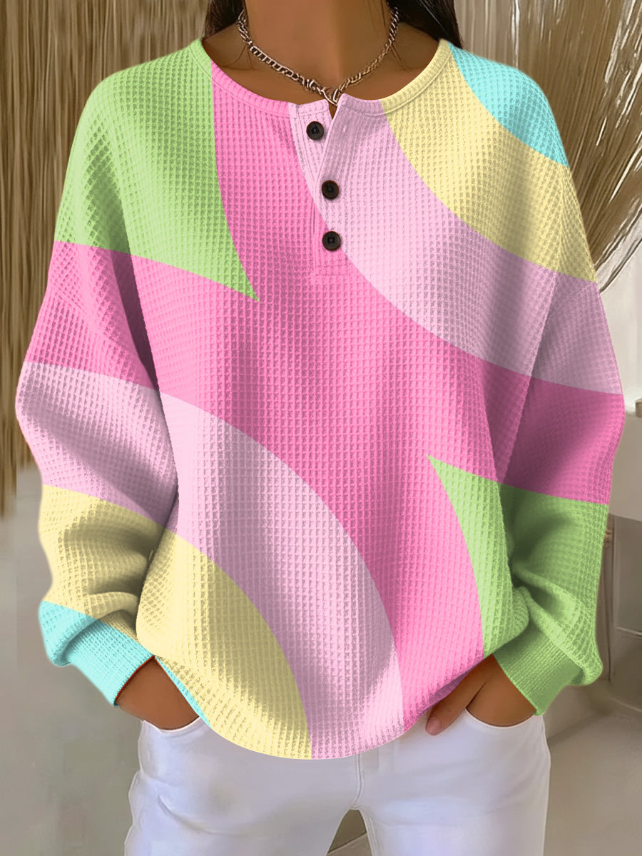 Vera | Maglione Rosa con Forme Pastello