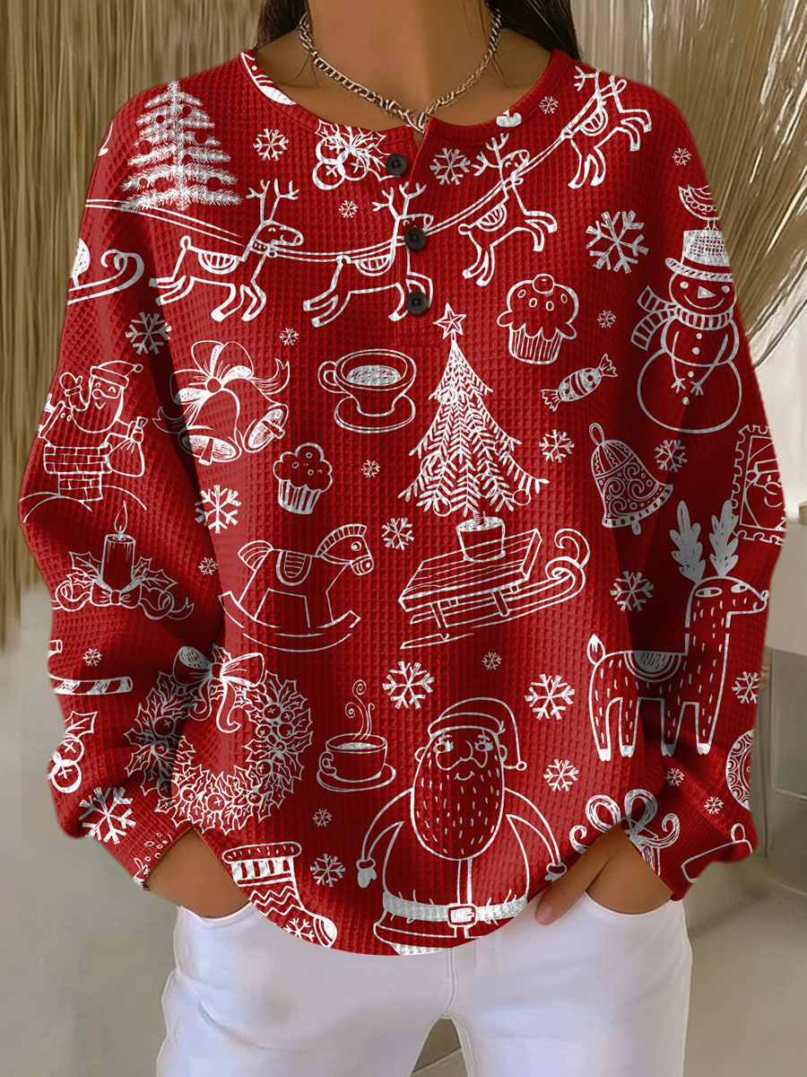 Karla | Maglione Rosso con Disegni Natalizi
