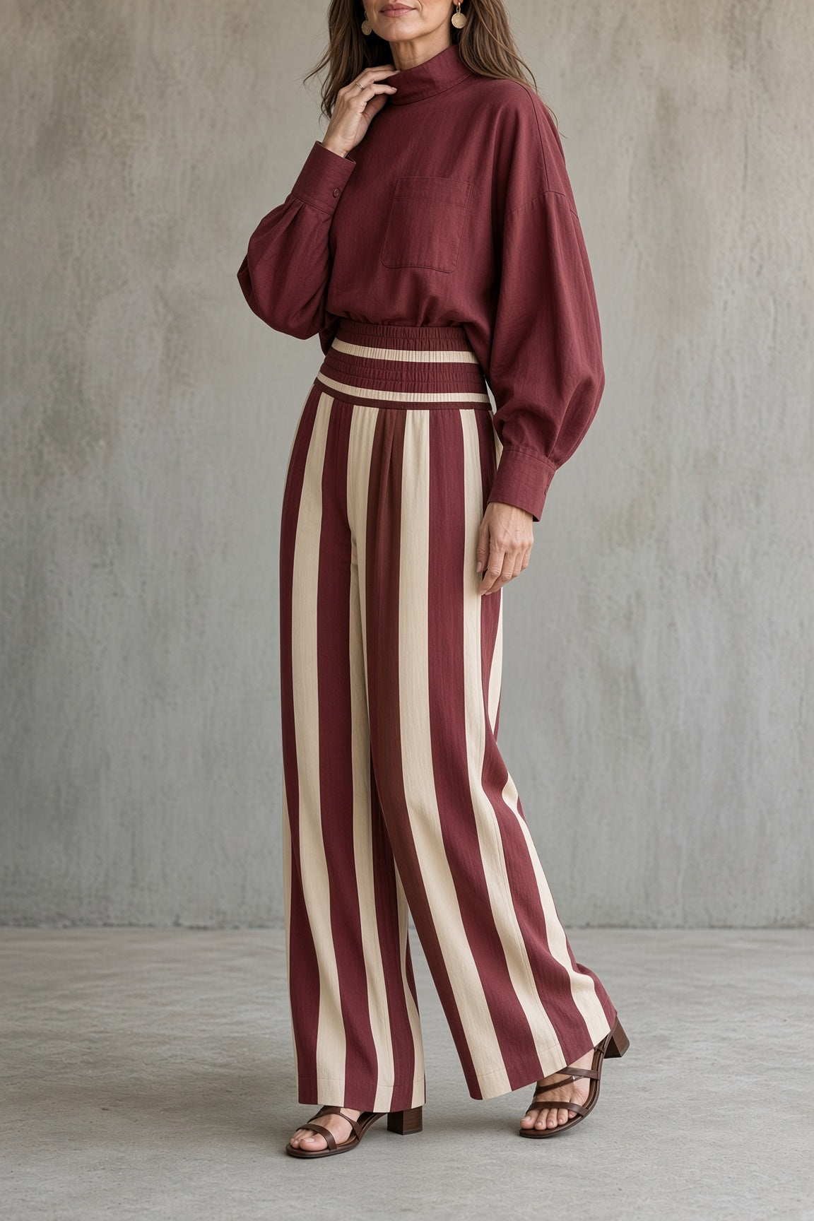 Mirella | Completo con Pantalone a Righe