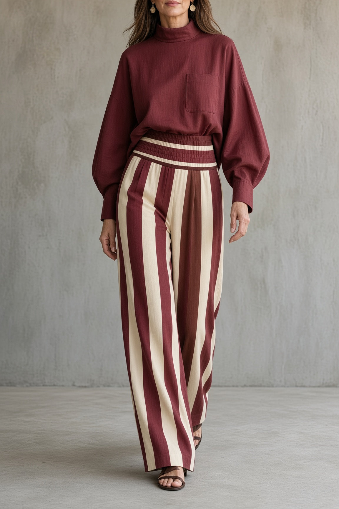 Mirella | Completo con Pantalone a Righe
