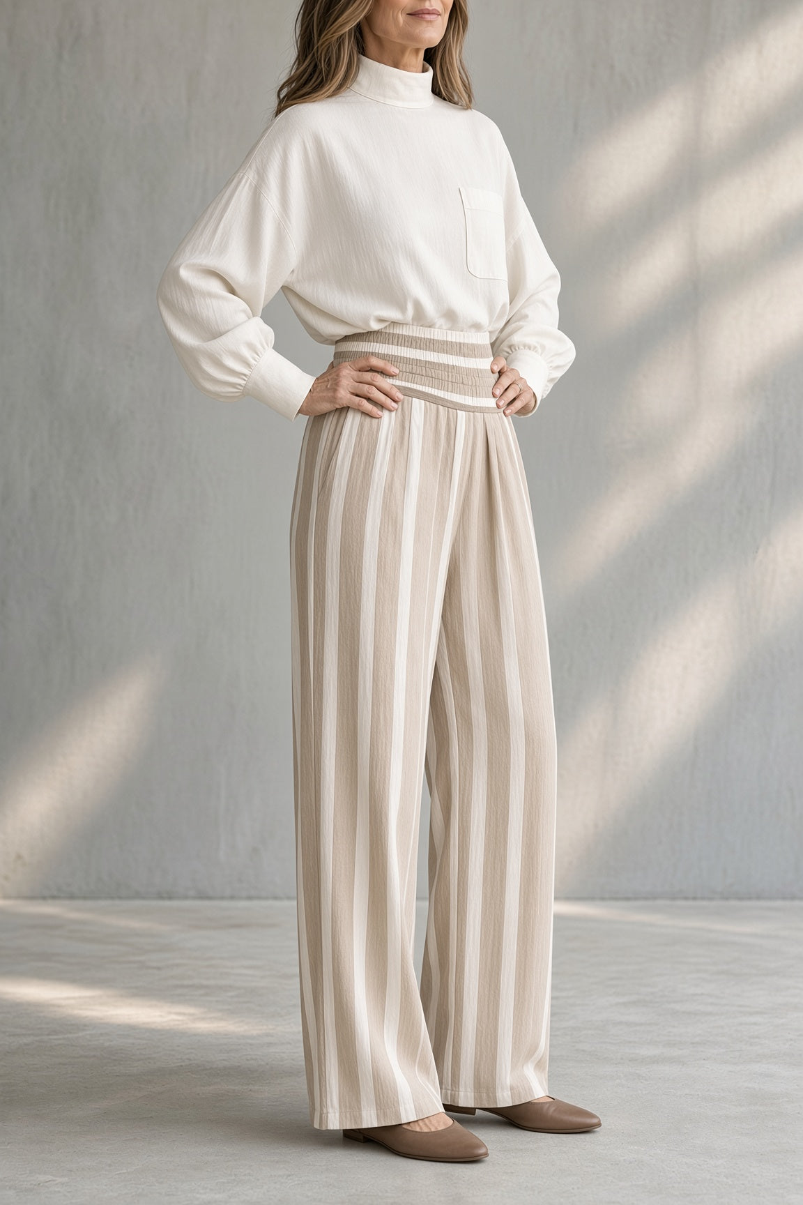 Mirella | Completo con Pantalone a Righe