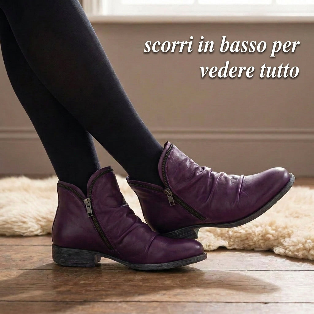Melinda | Stivaletti arricciati con zip