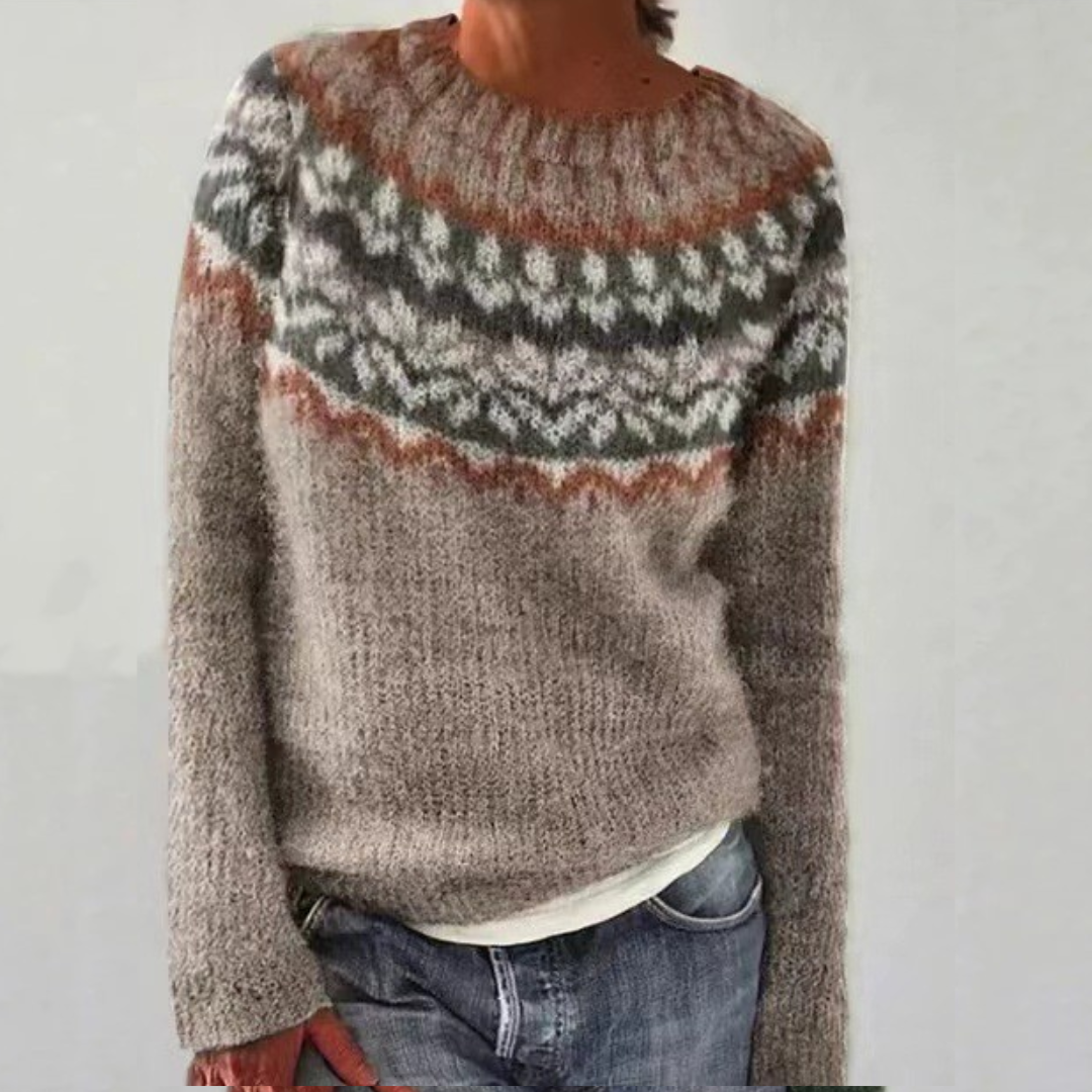Tatiana | Maglione Nordico Tortora