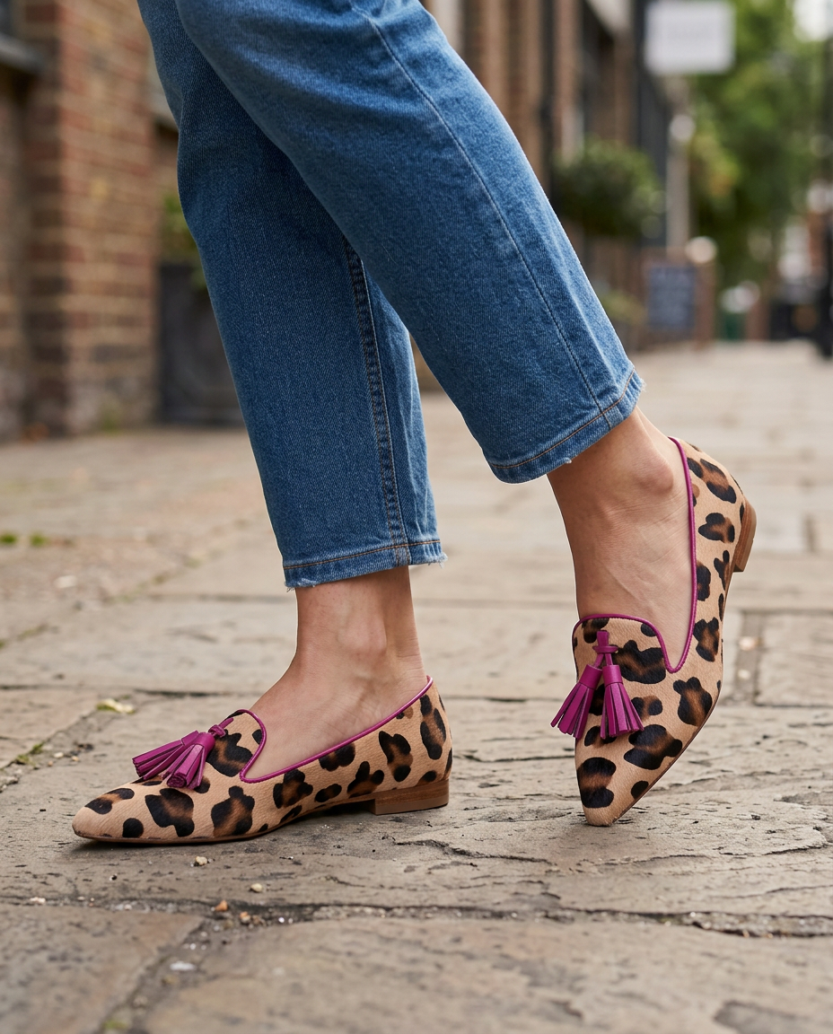 Fosca | Mocassino Leopardato con Nappine Fucsia