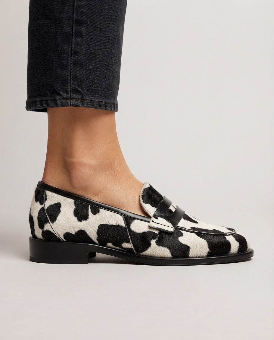 Nives | Mocassino Penny Stampa Mucca