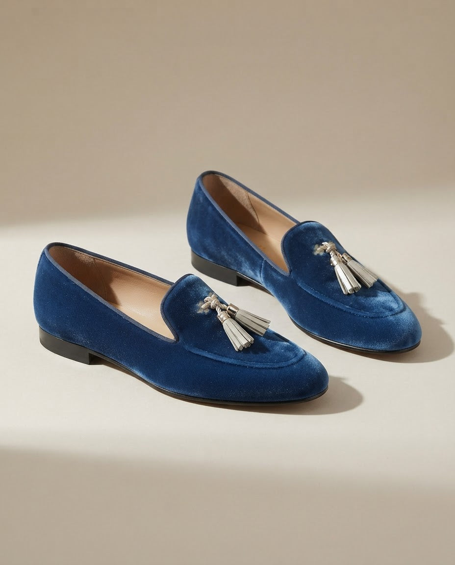 Vittoria | Mocassino in Velluto Blu