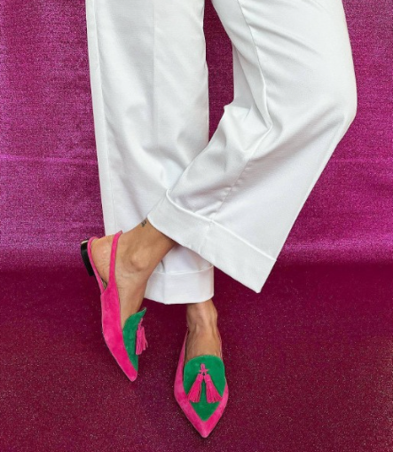Elisa | Slingback Fucsia e Verde